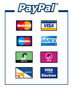PayPal logo with Mastercard, Visacard and other payment symbols
